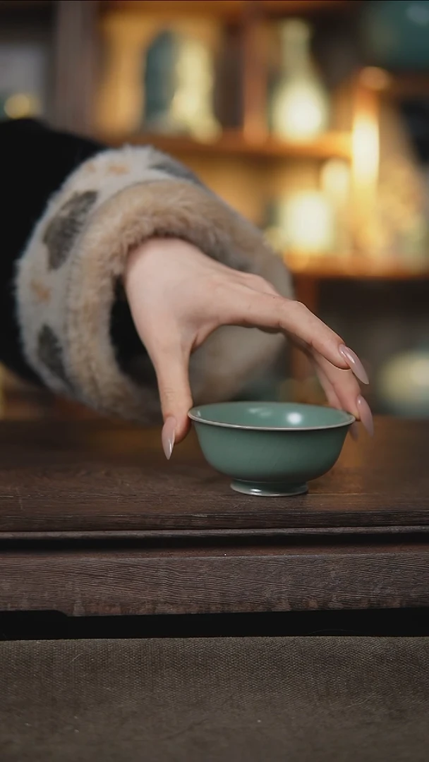 【闪购商品】杯仿古翡翠绿小故宫杯瑕