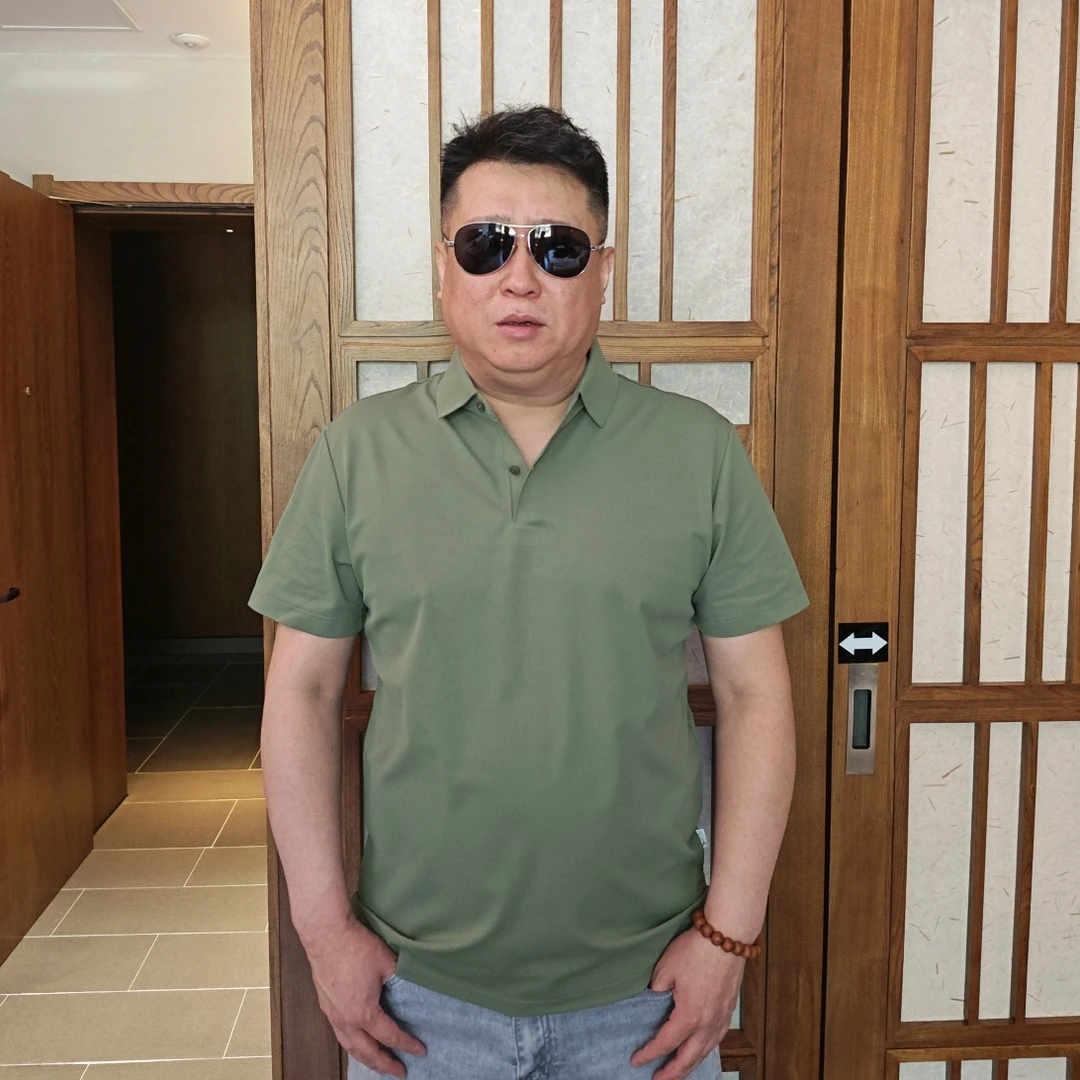 夏季大码男士透气翻领纯色商务休闲POLO衫立体剪裁大码男装半袖KP