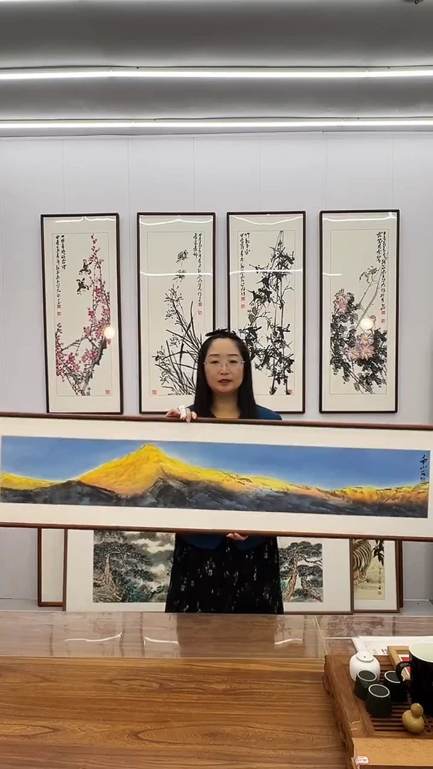国画赵建龙 160*35 日照金山