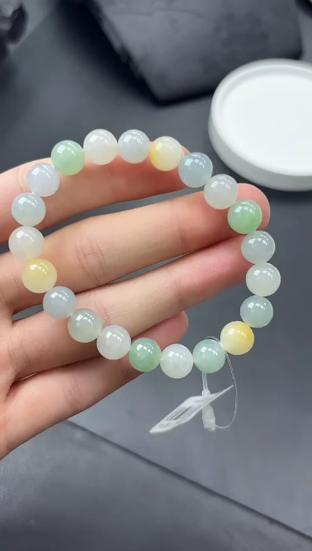 未镶嵌挂件翡翠多宝手串9mm