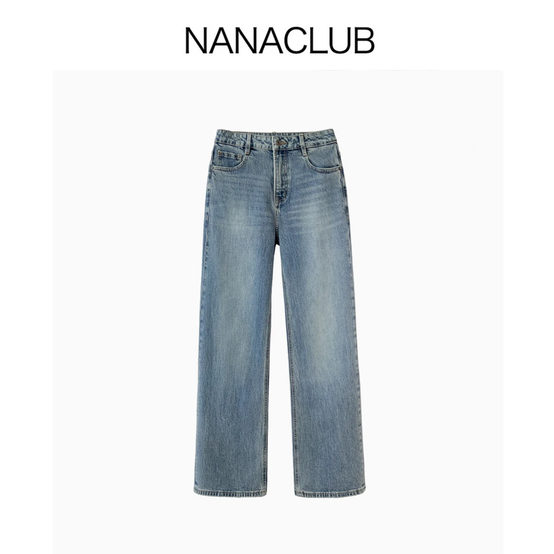 NANACLUB 窄版直筒牛仔裤 显腿直长 埃及棉莱赛尔MICRO细旦莫代尔