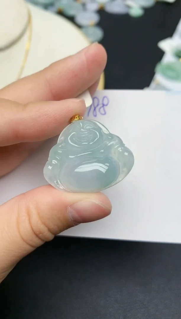 颈饰18K金镶嵌翡翠 天然缅甸A货翡翠百元以上9元证书费自理