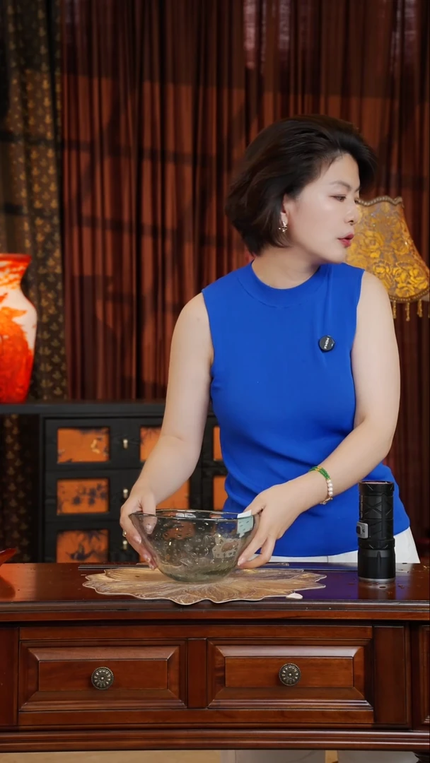 琉璃手工艺品果斗--高级灰