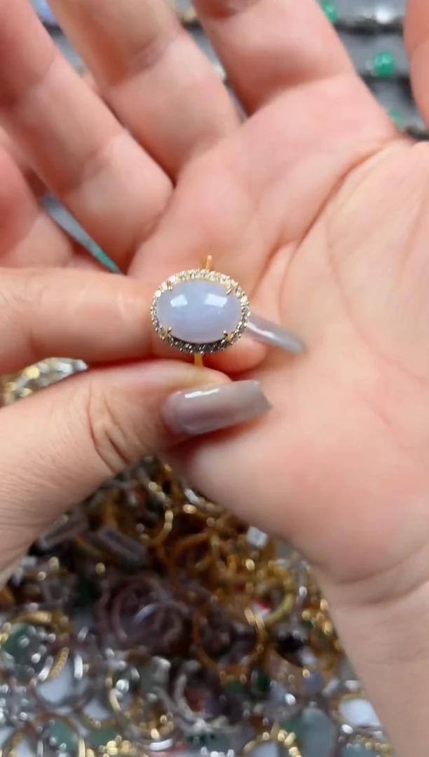 银S925镶嵌戒指翡翠.