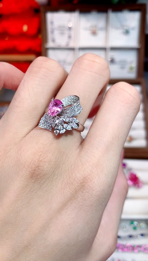 戒指彩色蓝宝石18K金镶嵌1.17ct/天然宝石/七天无理由