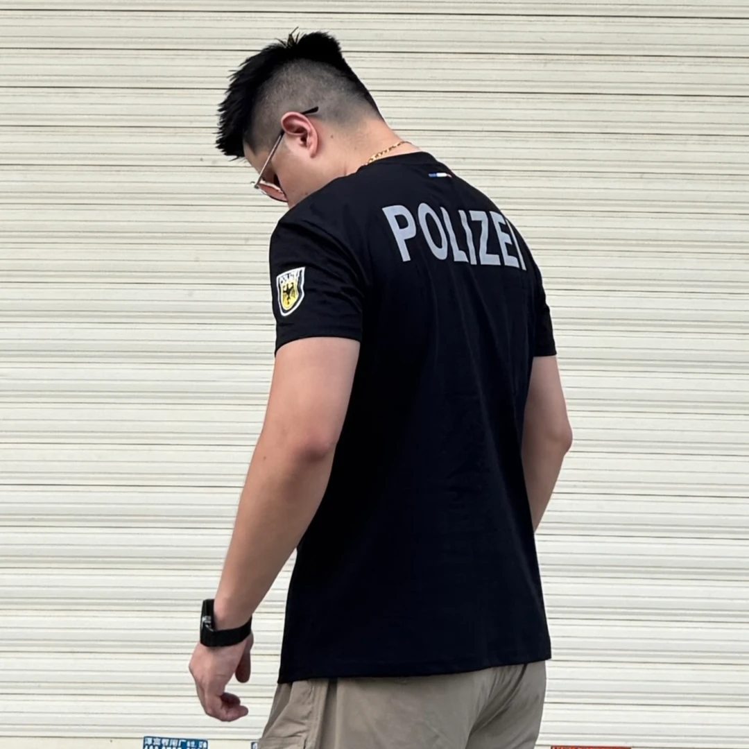 KUZ POLIZEI索罗娜短袖夏季美式休闲修身型印花短袖T恤透气上衣男