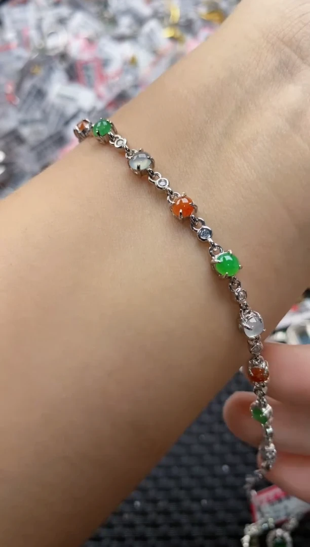 翡翠戒指银S925镶嵌4444   8