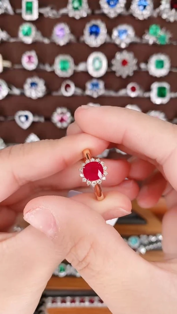 【闪购商品】红宝石18K金戒指18K金镶嵌1.59克拉