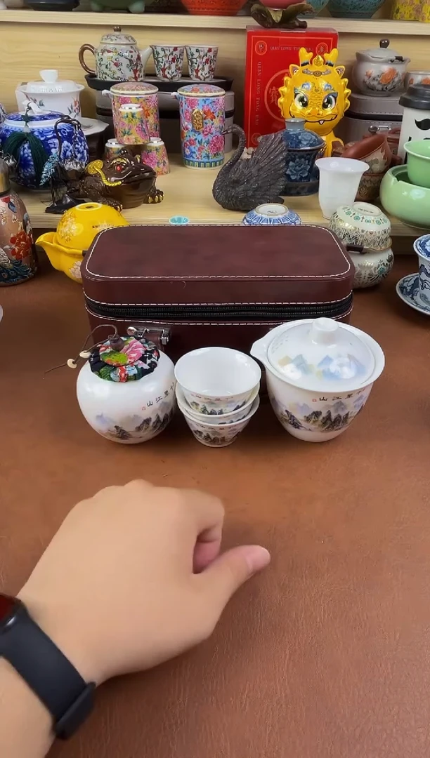 陶瓷茶具摆件旅行套组