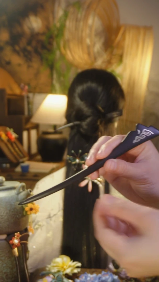 木原创设计月映万川簪子