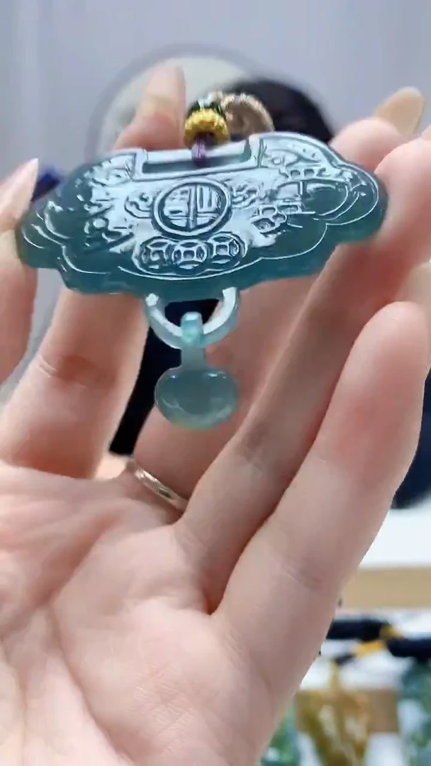 未镶嵌定制翡翠5060DD-毛货挂件87