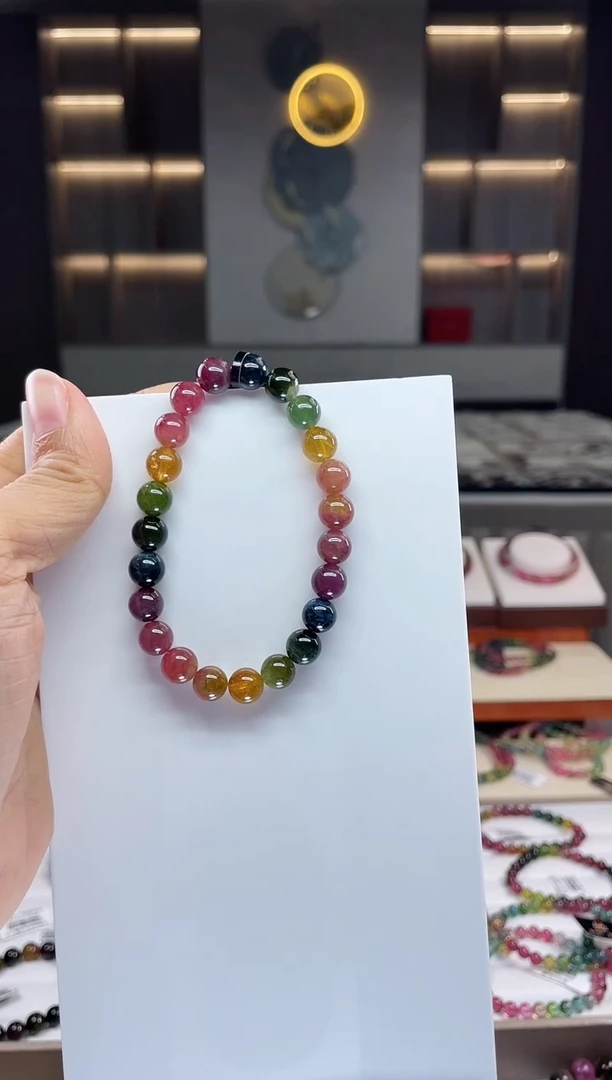 未镶嵌单圈手串碧玺（多样性发一条）Q