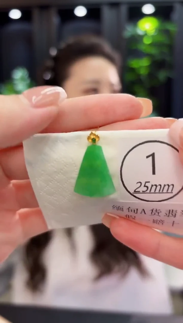 颈饰18K金镶嵌翡翠 缅料A货/支持复检/一件