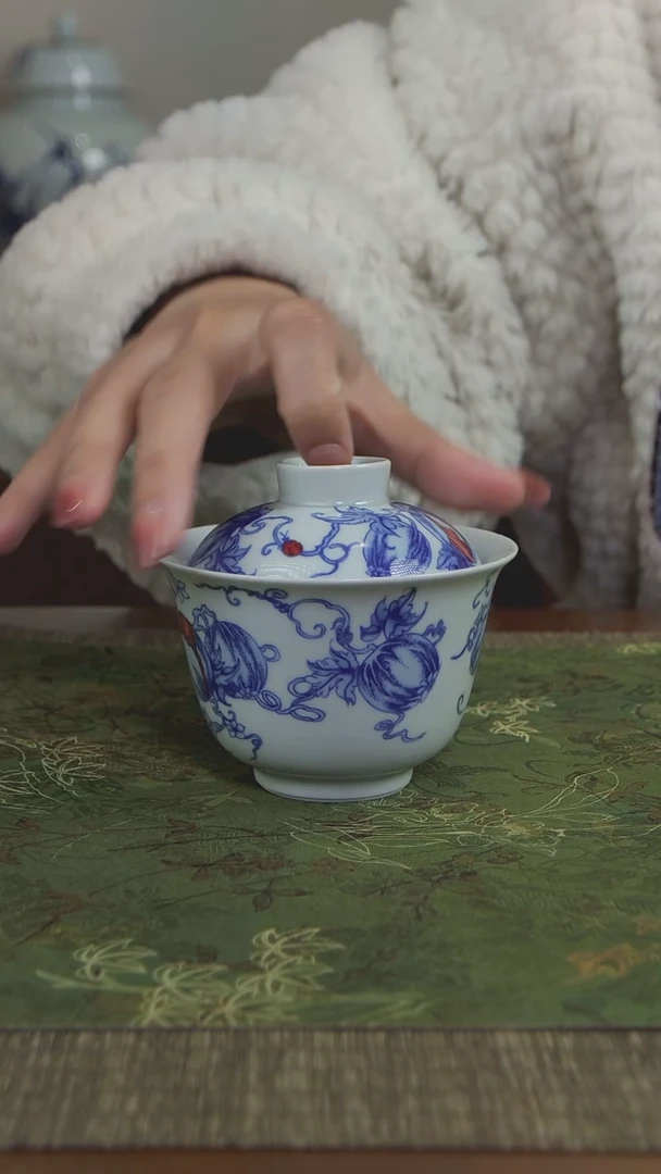 【闪购商品】西瓜 二才盖碗 陶瓷