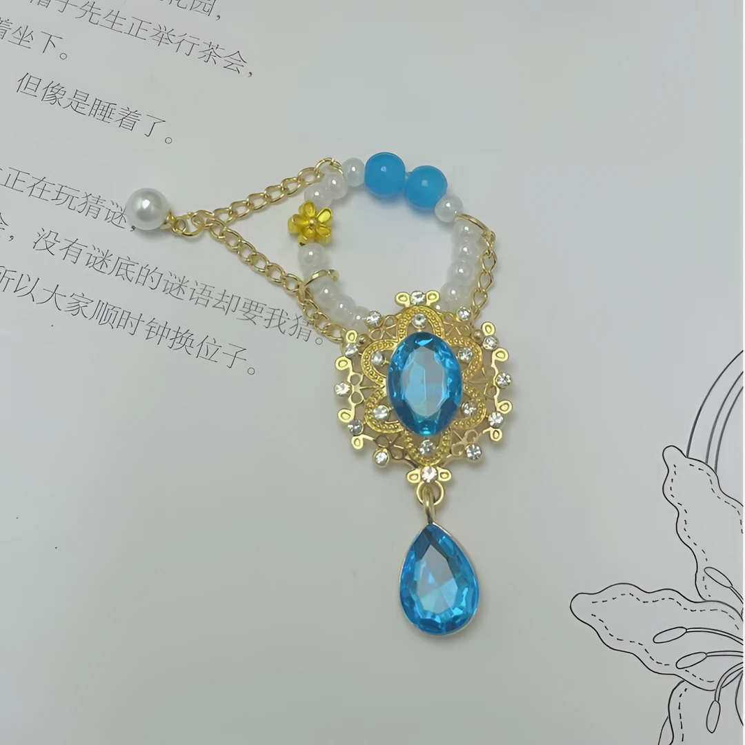 【时熙】蓝眼泪-手工编制提溜盖碗茶壶盖子装饰茶具配件古风茶具