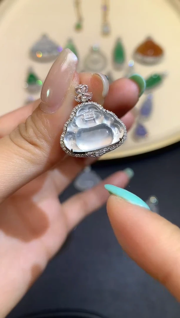 翡翠18K金镶嵌吊坠(不含链)吊坠A500|9800