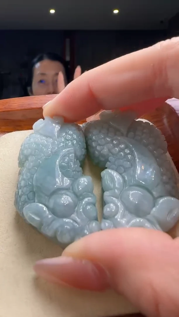 【闪购商品】翡翠颈饰未镶嵌一对YJ@@WS1WX28556