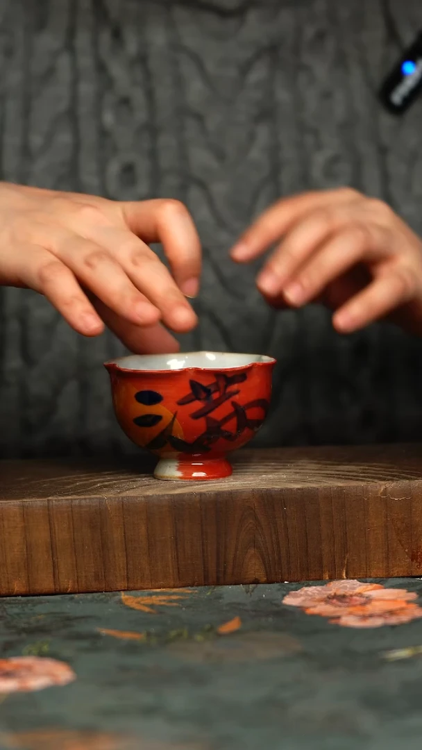 杯釉下彩手工手绘同款陶器