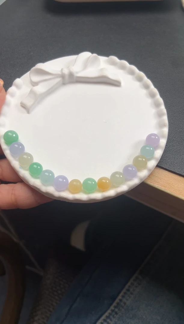 【闪购商品】翡翠散珠天然翡翠马卡龙珠子卡8