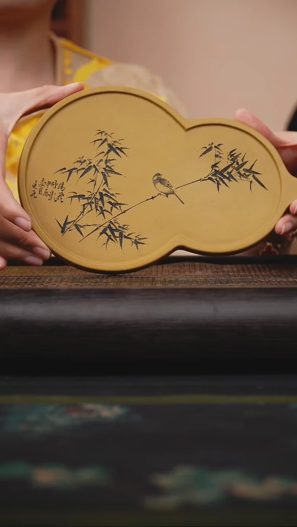 茶壶紫砂黄金段 壶承 张继彪