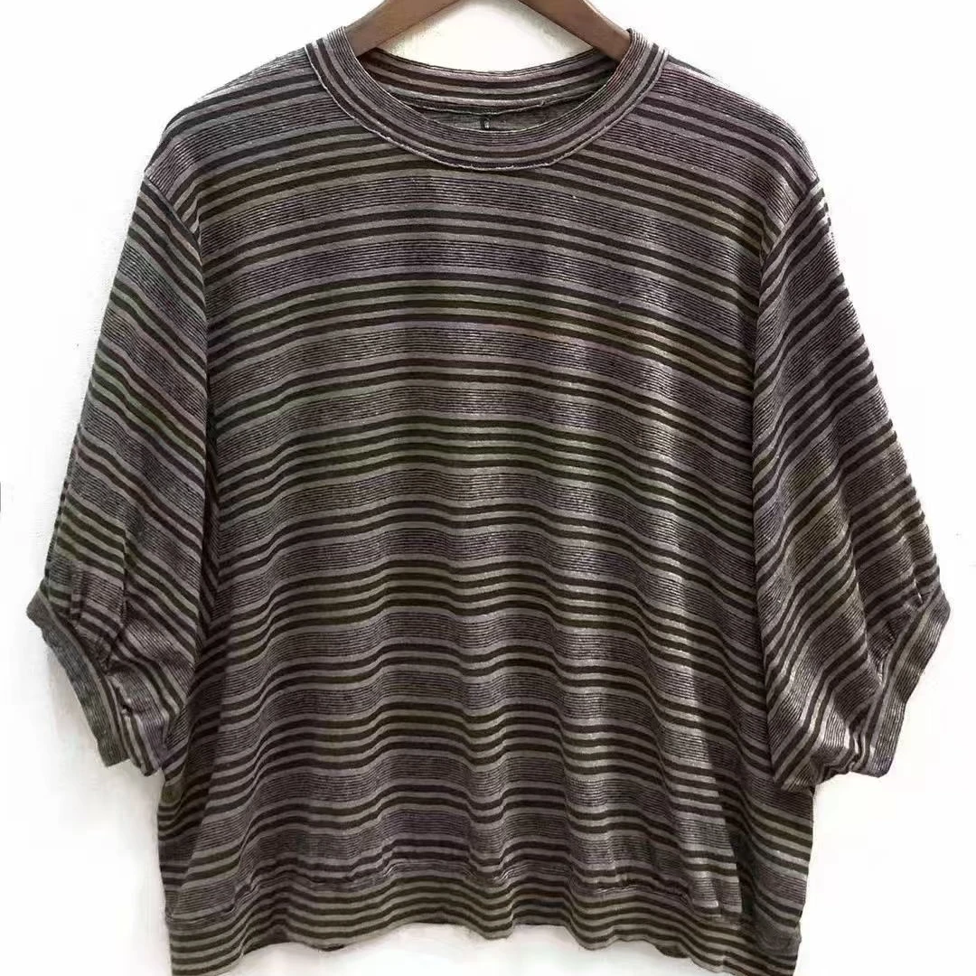 深深一刻 左岸迷香休闲舒适 T恤 Z22SS4006  7折款