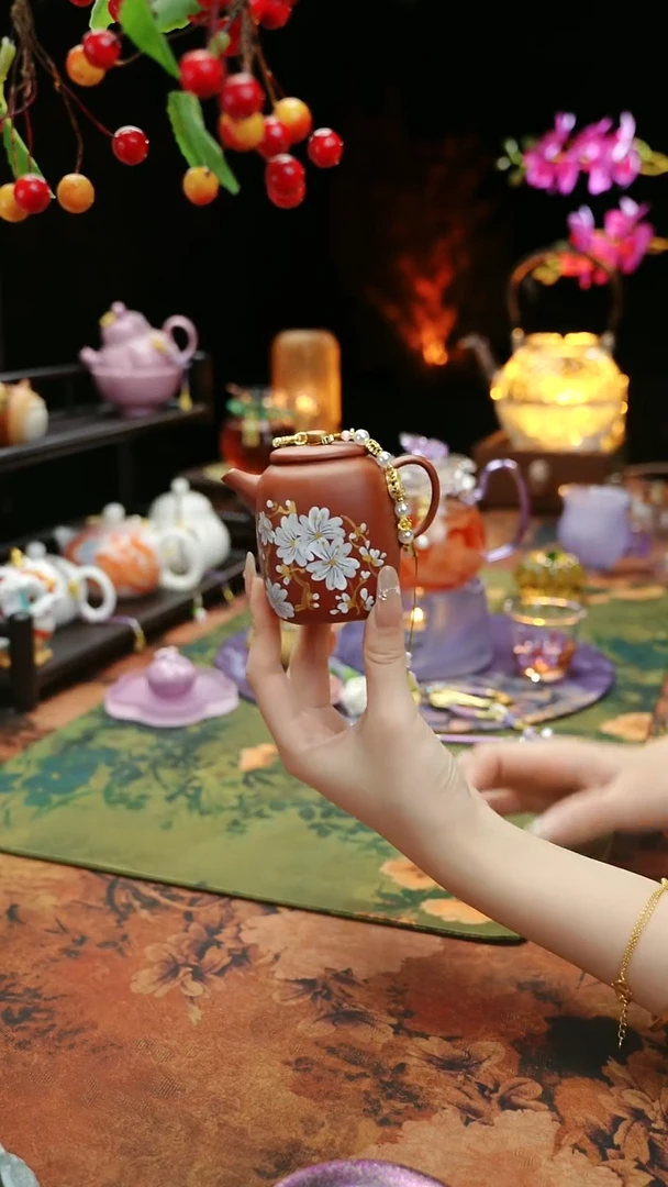 【闪购商品】紫砂手绘小雏菊+滴流1条