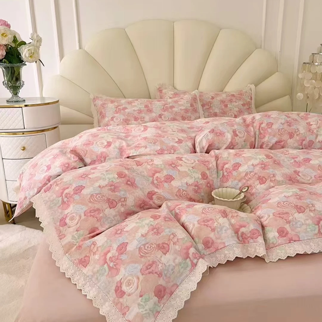 纯棉双层纱夏凉被全棉母婴A类纱布空调被子 一体被可机洗小清新