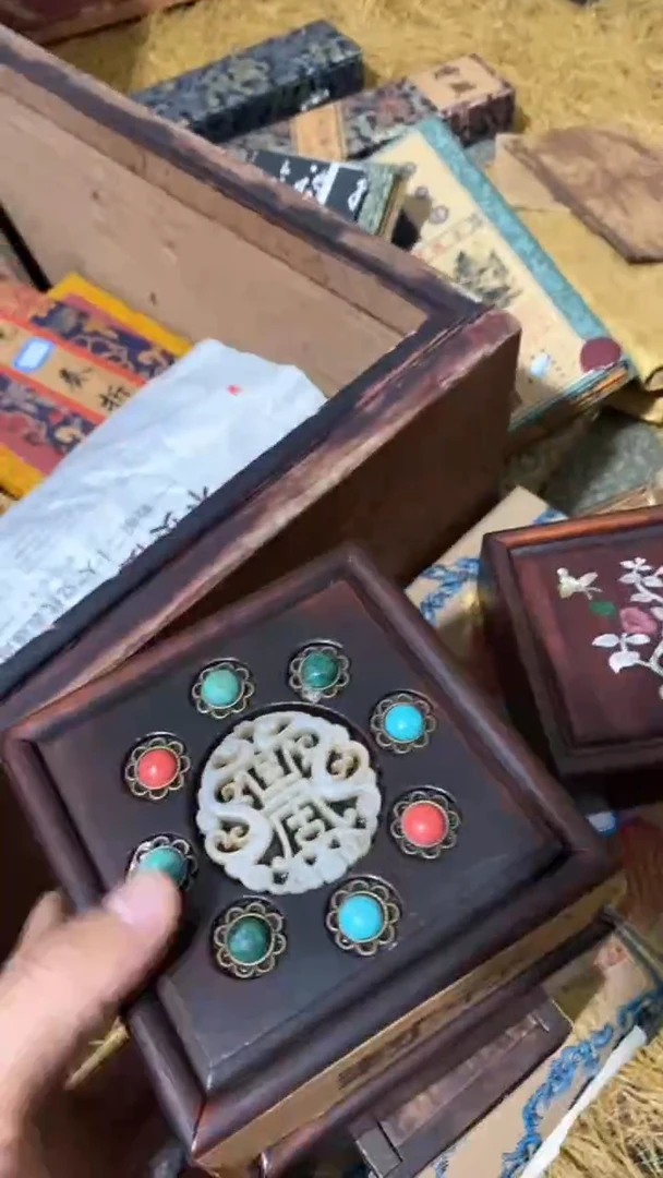 香榧木----榫卯盒寿绿石7