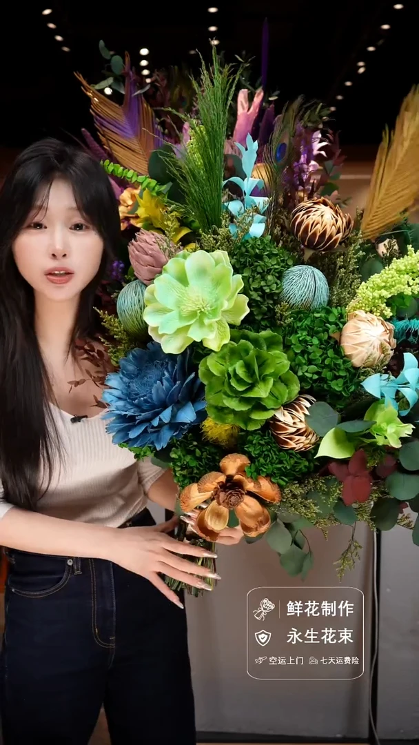 手工艺品琉璃手工花器花束空运包邮送货上门-以图片为准