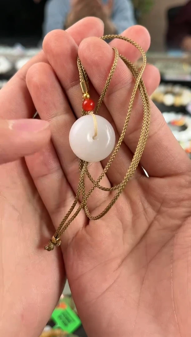 【闪购商品】和田玉平安扣未镶嵌且末天泰白玉小平安扣微色差