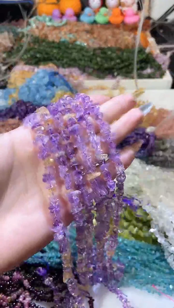 水晶珠宝半成品未镶嵌紫黄晶