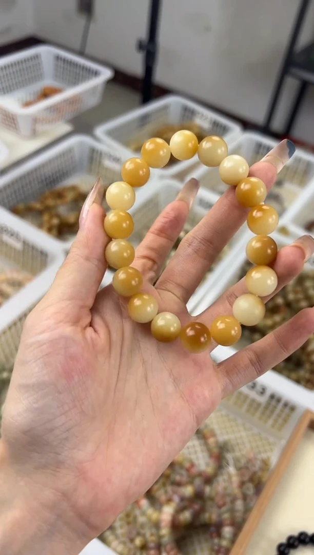 手串菩提根/象牙果卡12火烧云飘花眼睛圆珠手串330