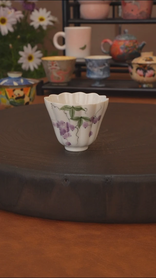 直播间福利 葡萄花口杯