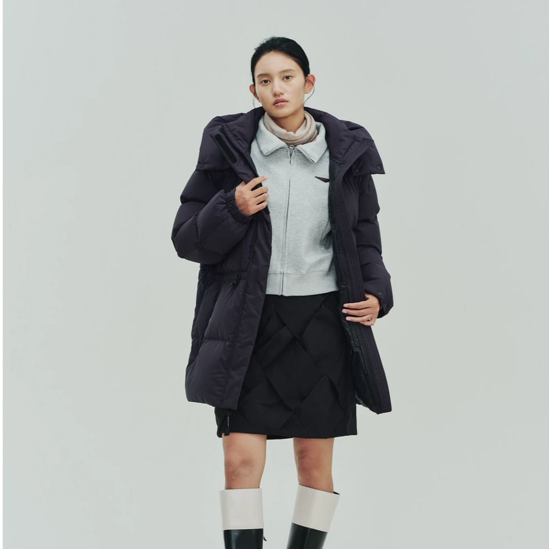 （D13款）户外休闲中长款95鸭绒连帽立领冬季经典时尚羽绒服
