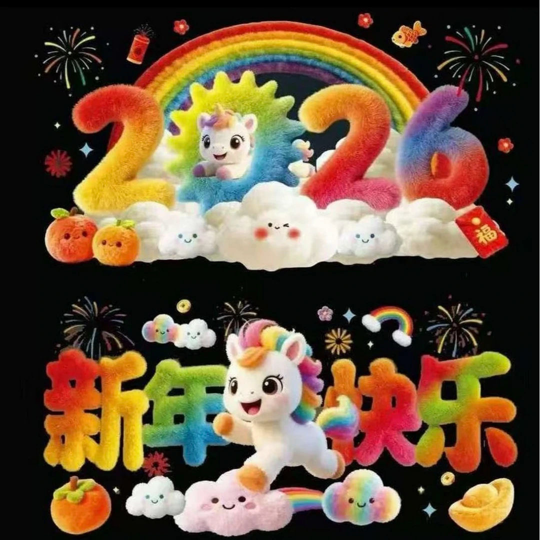 新年装饰橱窗贴静电贴仿5D毛绒玻璃贴纸元旦窗花