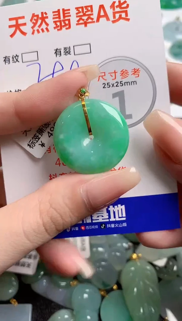 翡翠18K金镶嵌颈饰0245706491