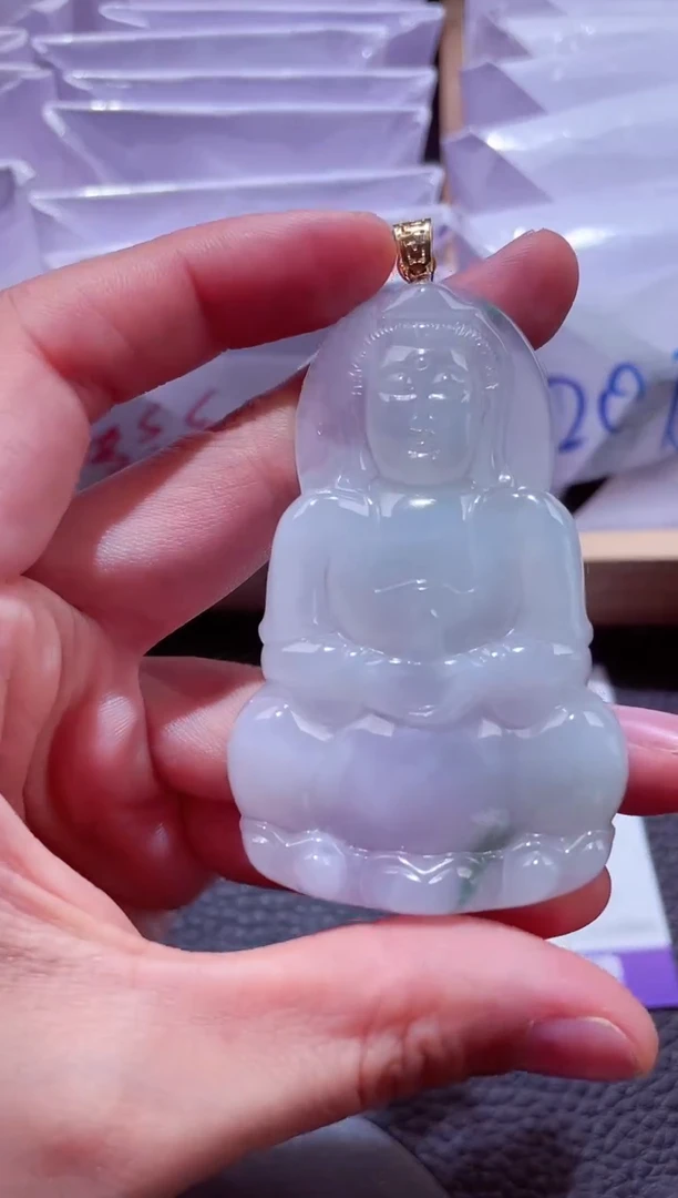 颈饰18K金镶嵌翡翠00000414