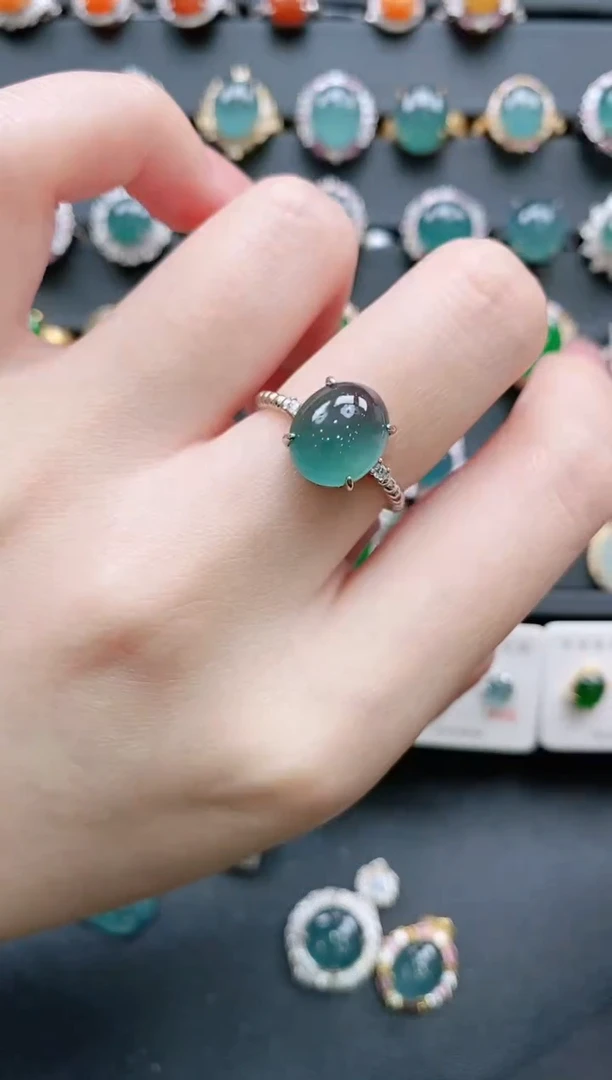 【闪购商品】翡翠戒指银S925镶嵌11111111