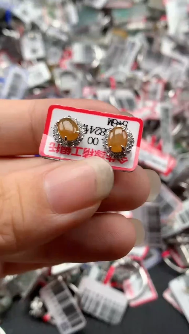 银S925镶嵌戒指翡翠天然A货缅甸翡翠