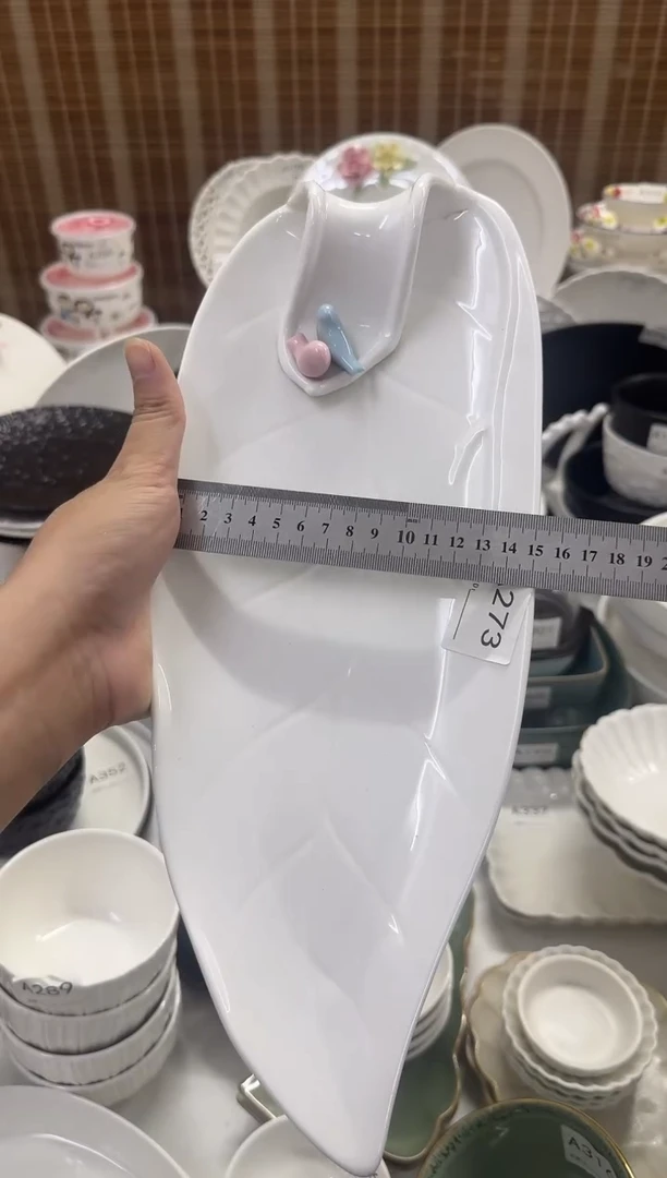 瓷【孤品】14寸手工小鸟盘子