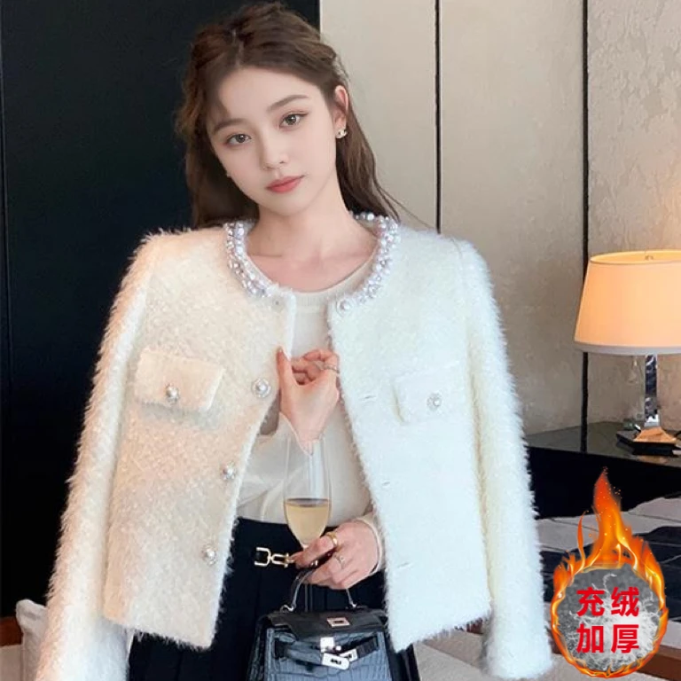 【退换包运费】名媛百搭短外套充绒内胆小香风外套女韩版冬季MO256