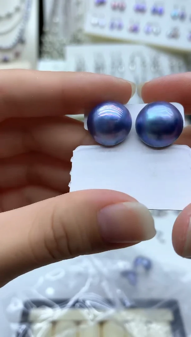 耳饰拼合珍珠（马贝珠）银S925镶嵌多样性发其一