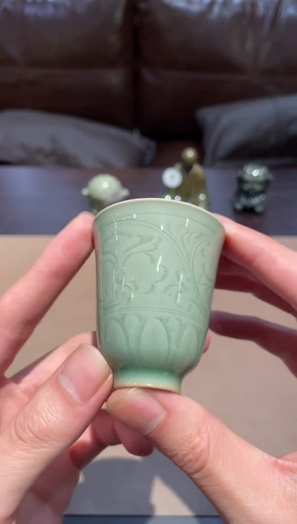 47窑承青瓷月半刀闻香杯
