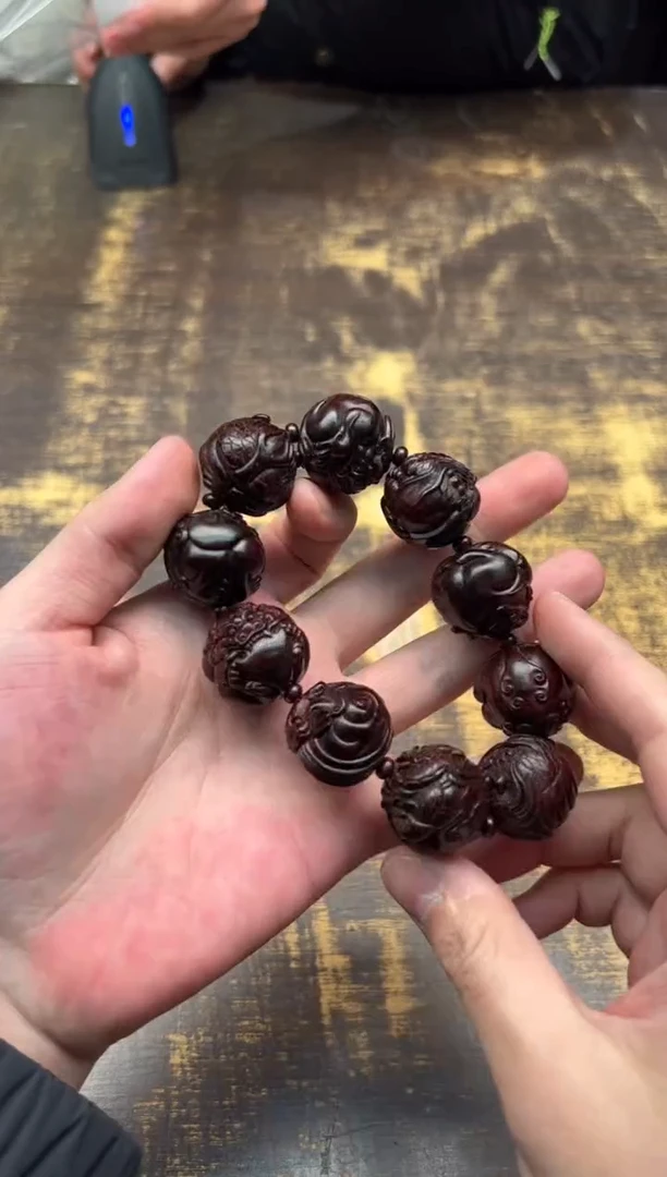 【闪购商品】小叶紫檀手串/手链小叶紫檀华艺龙生九子2.5