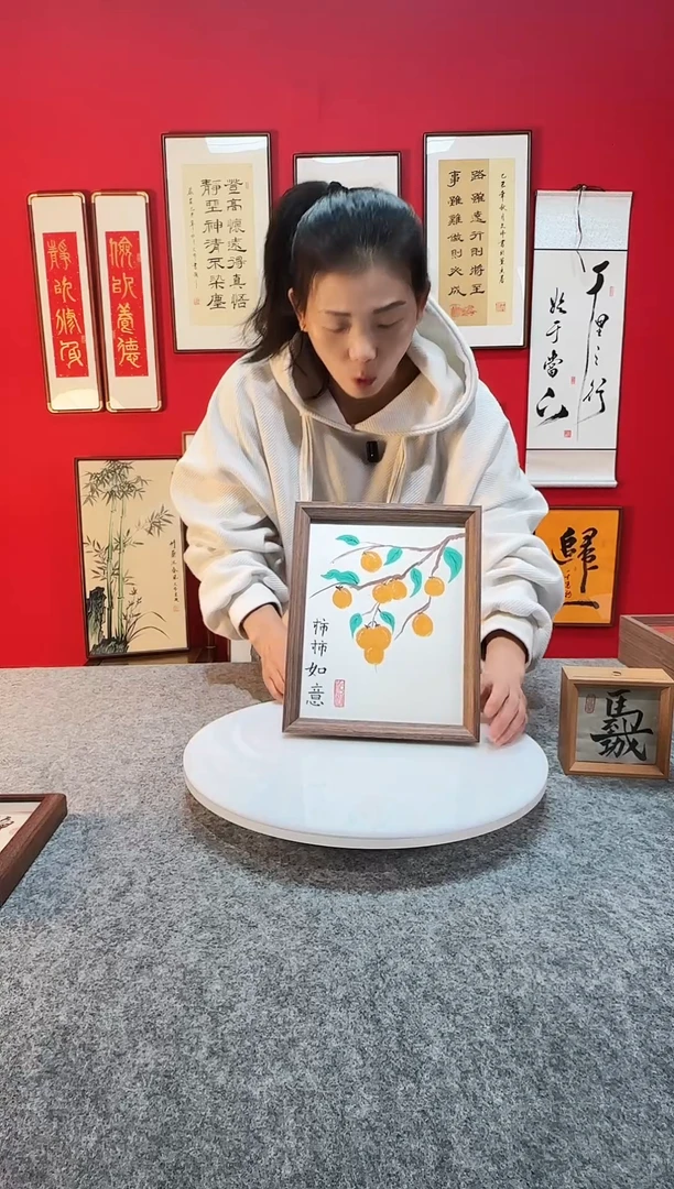 精致摆台摆件 柿柿如意