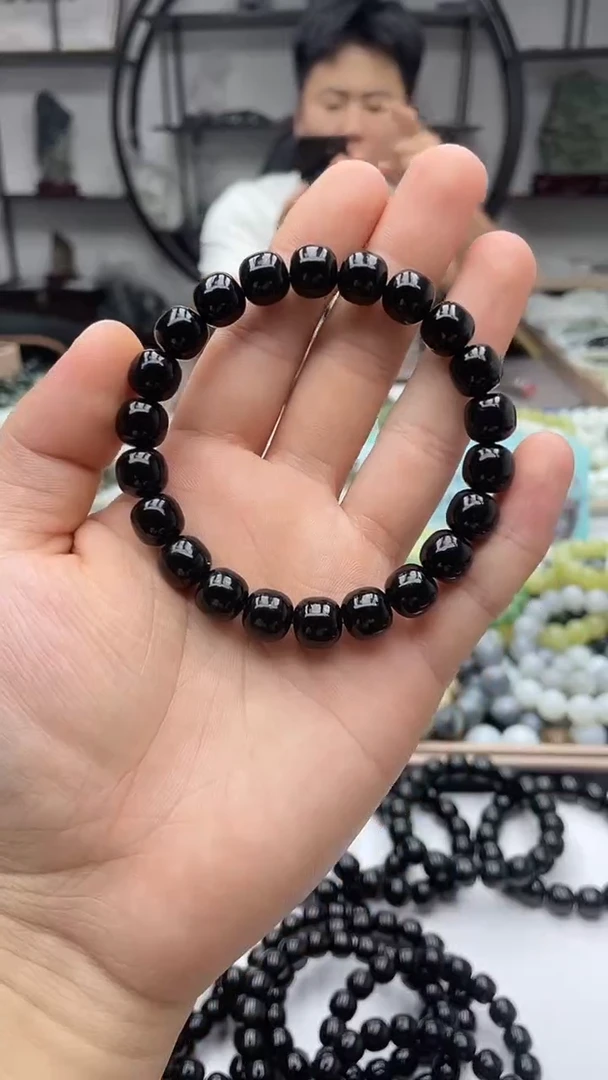未镶嵌手串和田玉纯天然新疆塔县黑青10老型