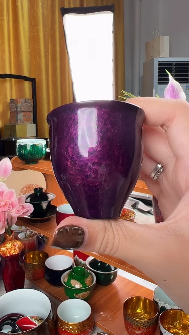 紫宝砂一口杯-太古大漆