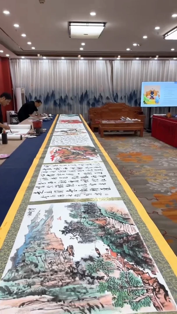 书法田双乐成磊梁汉民李发治10*1米大金卷