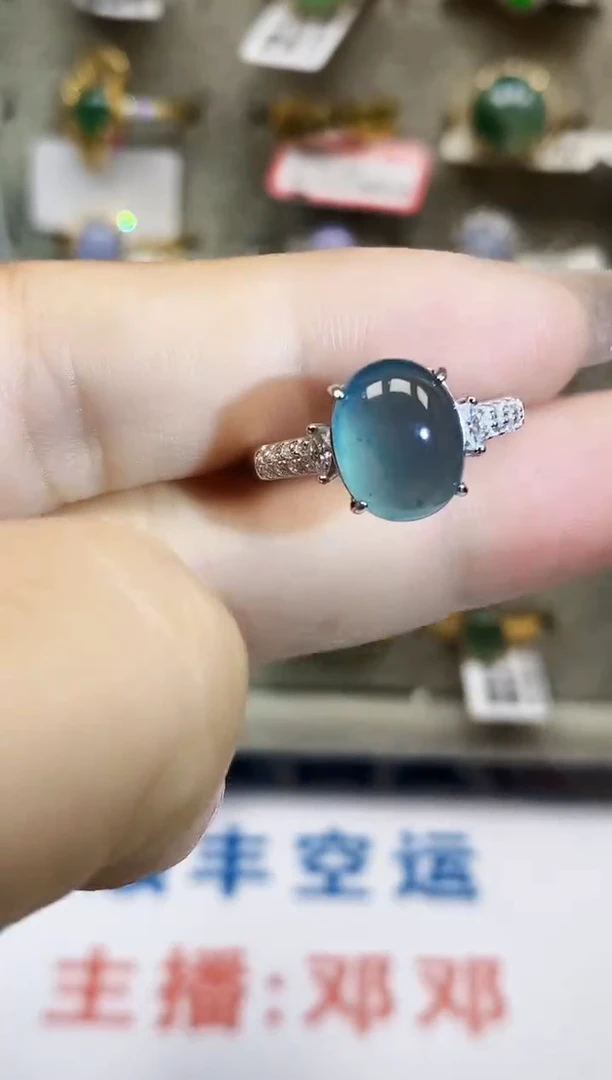银S925镶嵌戒指翡翠0553