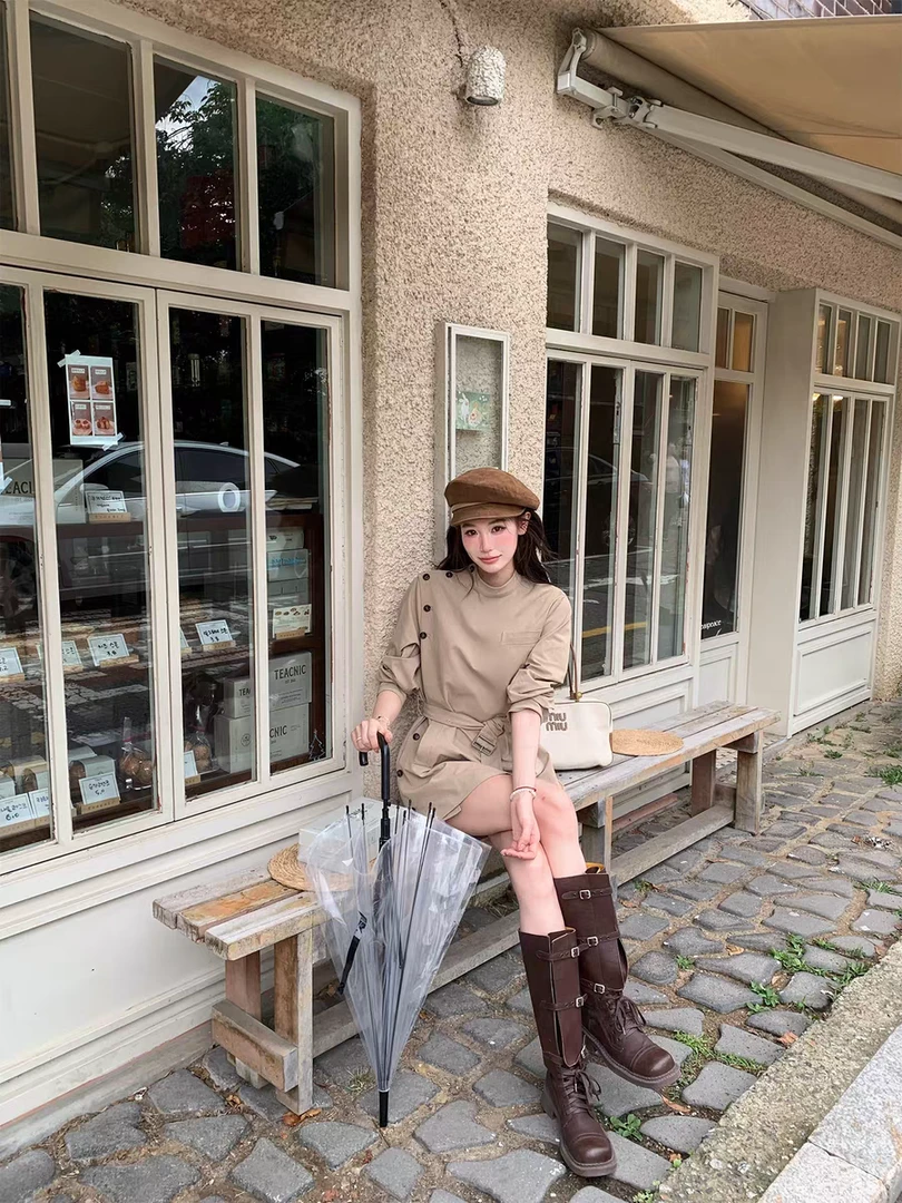 高级感气质连衣裙女2025早秋新款显瘦短裙子